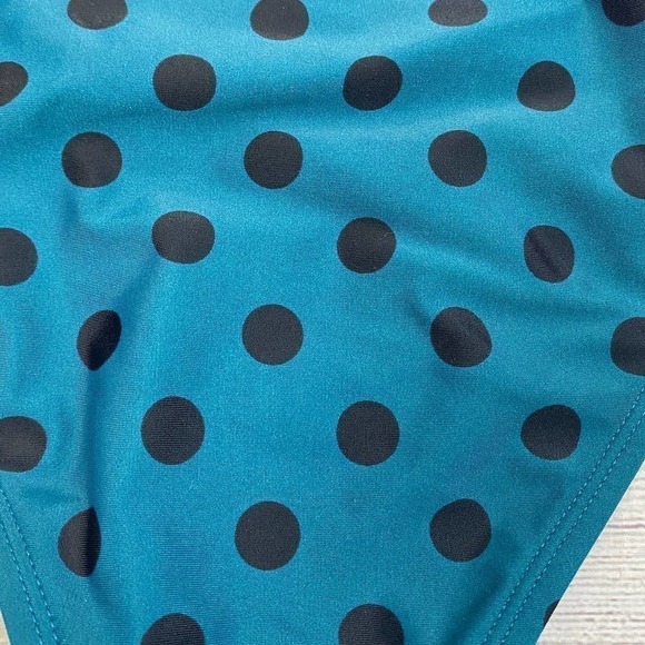 NEW Xhilaration Deep Turquoise and Black polka dot Bikini Bottom XS - Picture 6 of 8